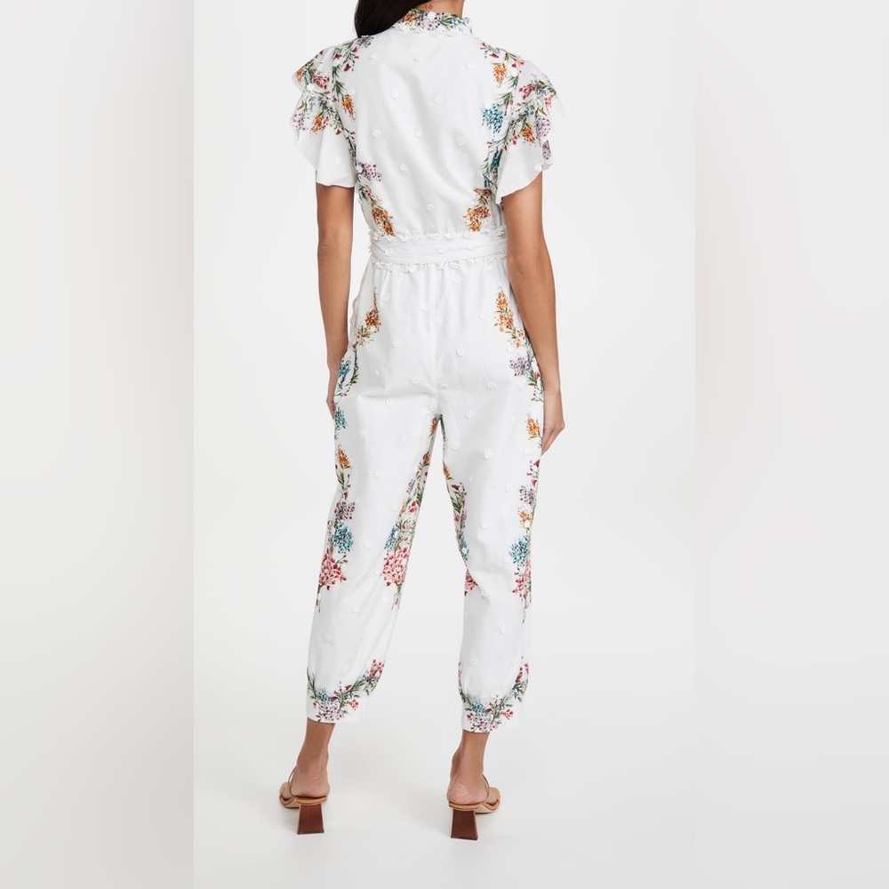 Farm Rio LOUISE FLORAL FRILLED SLEEVES JUMPSUIT - Picture 2 of 4